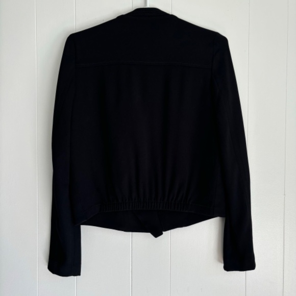 Babaton Aritzia black crop moto asymmetrical zip up blazer jacket size 0 - Picture 3 of 16